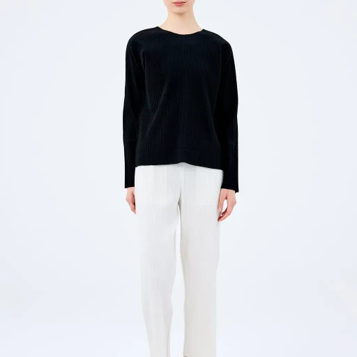 Fine Knit Pleats Black
