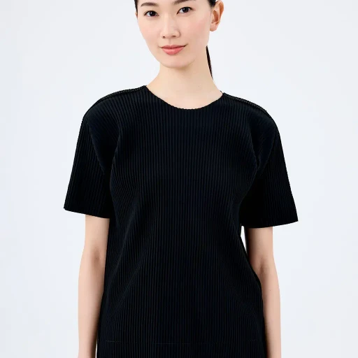 Fine Knit Pleats Black