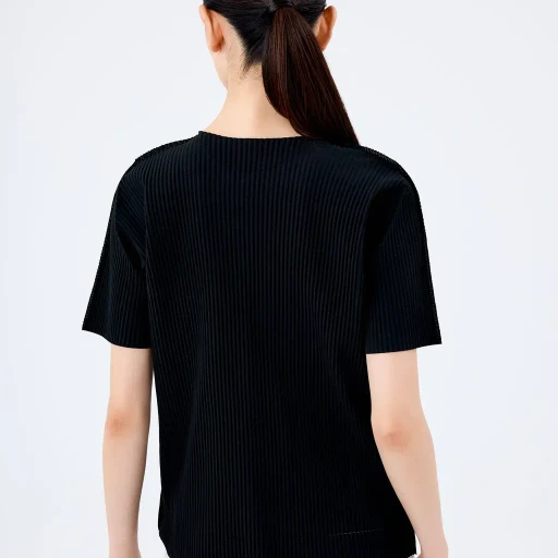 Fine Knit Pleats Black