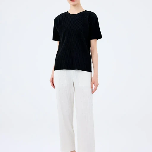 Fine Knit Pleats Black
