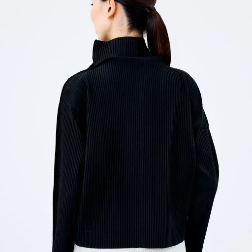 Fine Knit Pleats Black