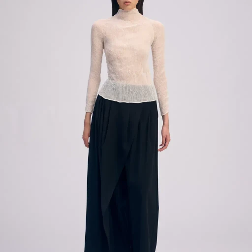Chiffon Twist Bk/Wt-66