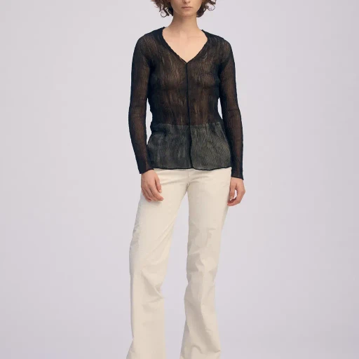 Chiffon Twist Bk/Wt-66