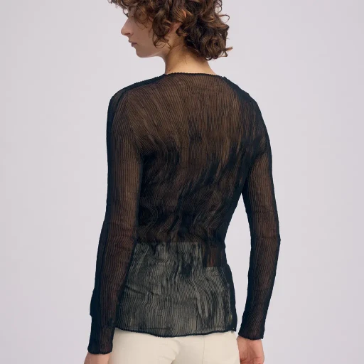 Chiffon Twist Bk/Wt-66
