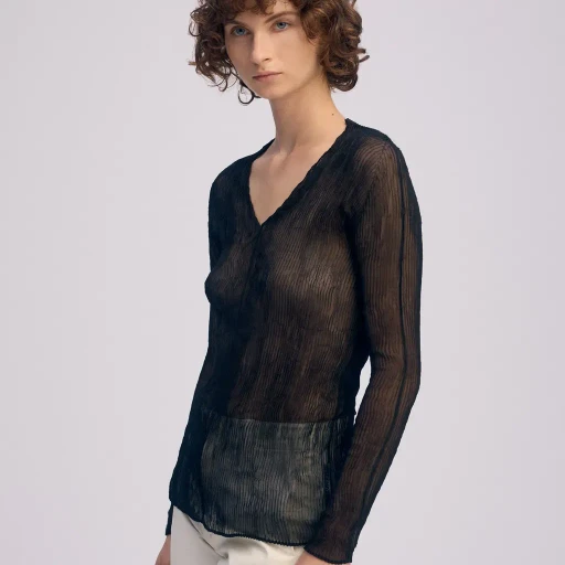 Chiffon Twist Bk/Wt-66
