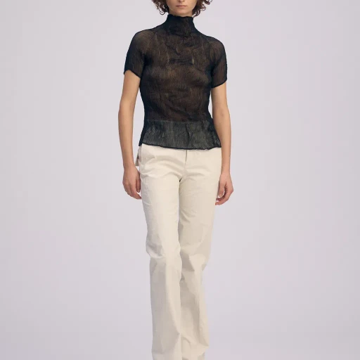 Chiffon Twist Bk/Wt-66