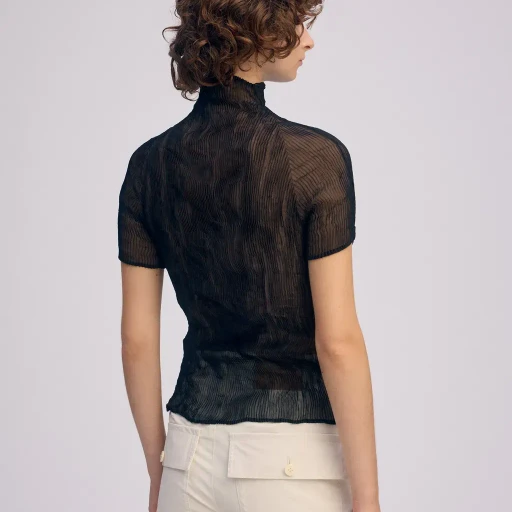 Chiffon Twist Bk/Wt-66