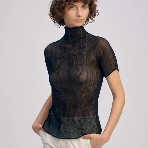 Chiffon Twist Bk/Wt-66
