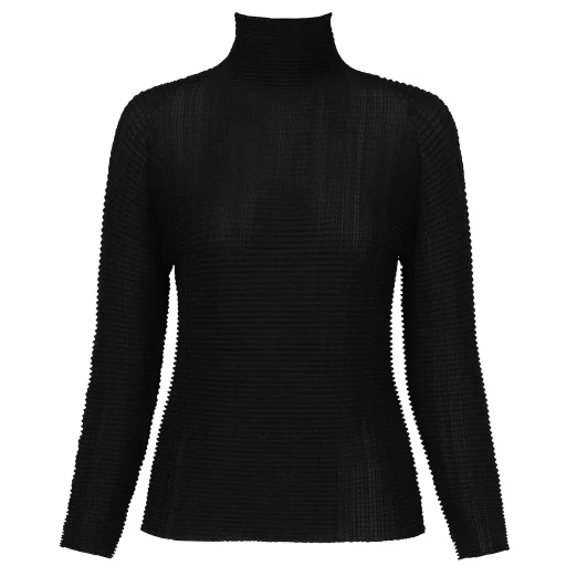 Wooly Pleats Bk/Wt-66