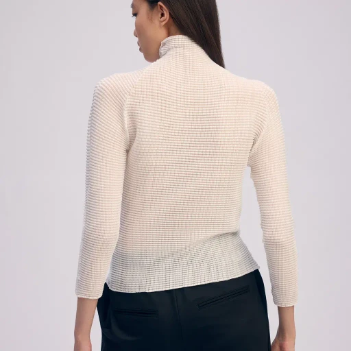 Wooly Pleats Bk/Wt-66
