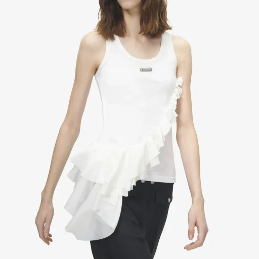 Asymmetric Ruffle Tank Top