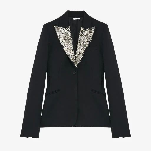 Chain Mail Embroidery Single-Breasted Jacket