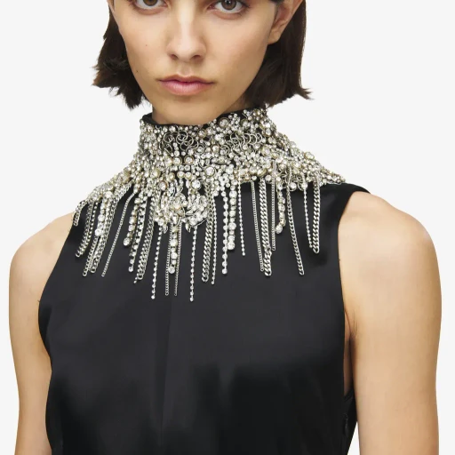 Chain Mail Embroidery Evening Dress