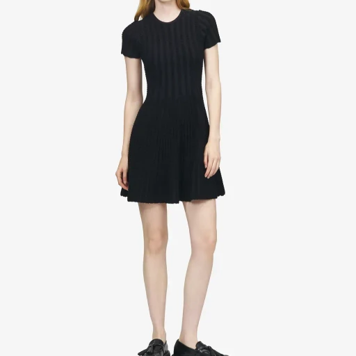 Chenille Stripe Mini Dress