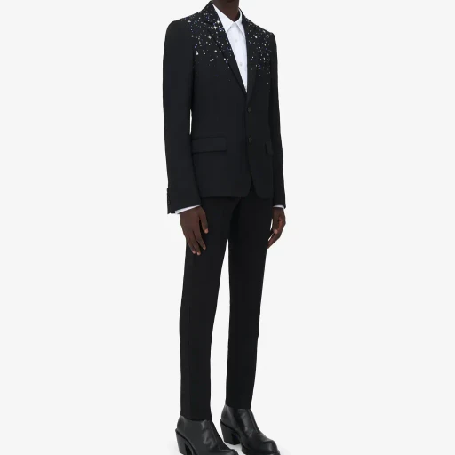 Constellation Embroidered Single-Breasted Jacket