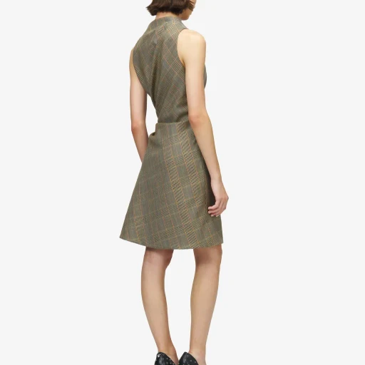 Country Check Asymmetric Mini Dress