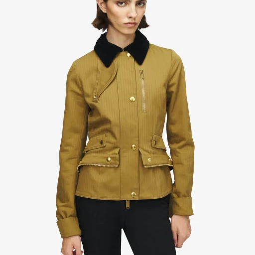 Cotton Herringbone Kickback Jacket