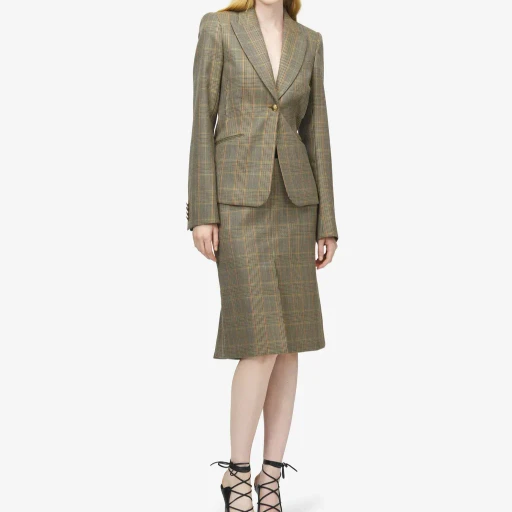 Country Check Single-Breasted Jacket