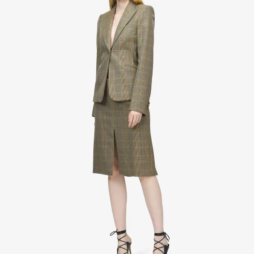 Country Check Single-Breasted Jacket