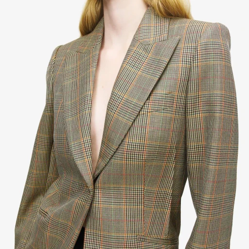 Country Check Single-Breasted Jacket