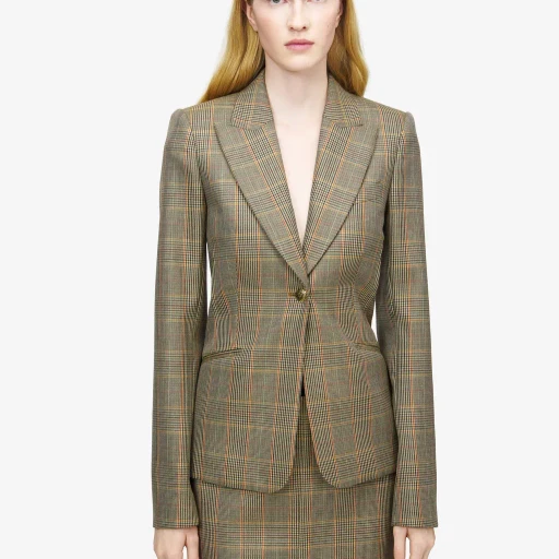 Country Check Single-Breasted Jacket