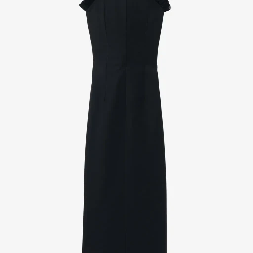 Crepon Trim Evening Dress