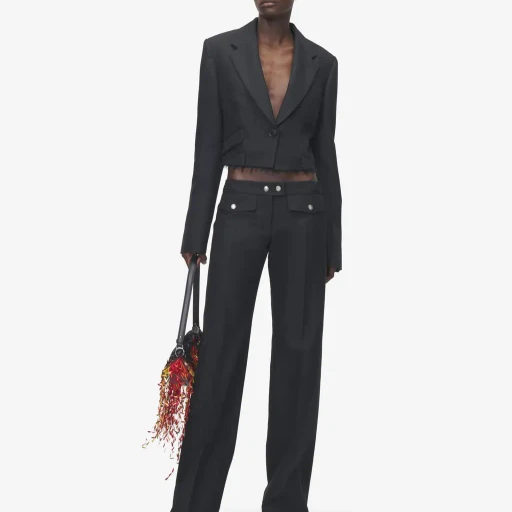 Cropped Single-Breasted Jacket