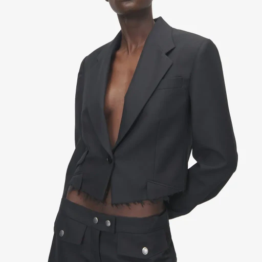 Cropped Single-Breasted Jacket