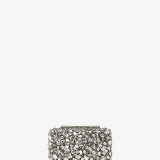 Crystal Embroidery T-Bar Box Clutch