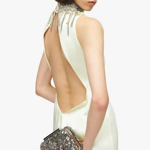 Crystal Embroidery T-Bar Box Clutch