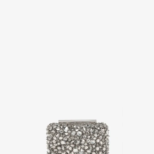 Crystal Embroidery T-Bar Box Clutch