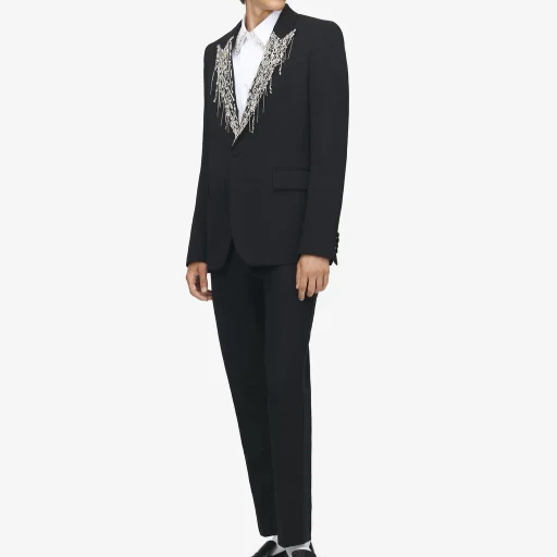 Crystal Embroidery Single-Breasted Jacket