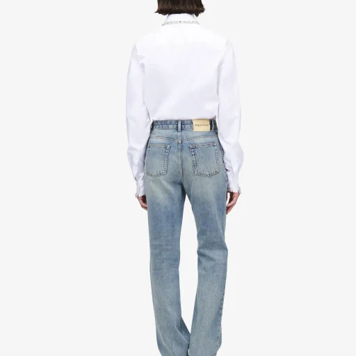 Crystal Embroidery Straight Leg Jeans