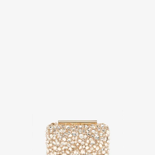 Crystal Embroidery T-Bar Box Clutch