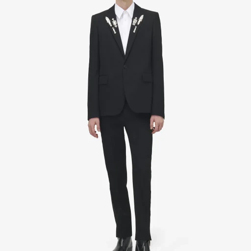 Crystal Mirror Embroidery Single-Breasted Jacket
