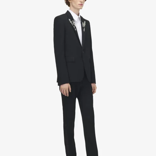Crystal Mirror Embroidery Single-Breasted Jacket