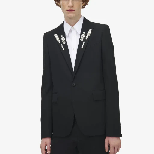 Crystal Mirror Embroidery Single-Breasted Jacket