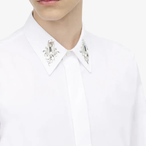 Crystal Mirror Embroidery Shirt