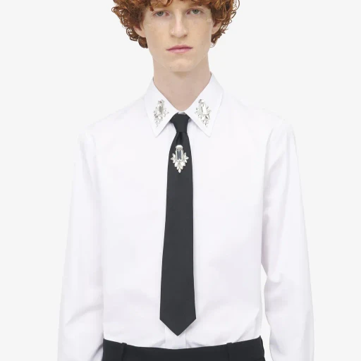 Crystal Mirror Embroidery Tie