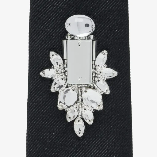 Crystal Mirror Embroidery Tie