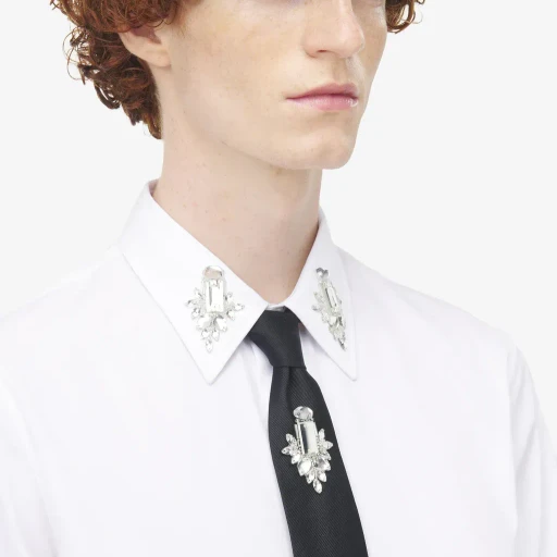 Crystal Mirror Embroidery Tie