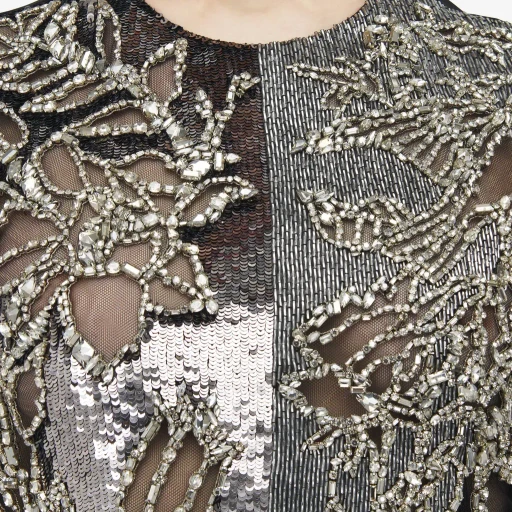 Crystal Stencil Embroidery Top