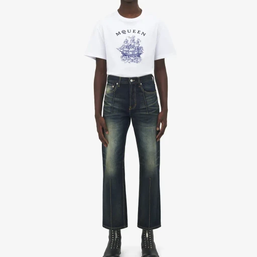 Darted Denim Jeans