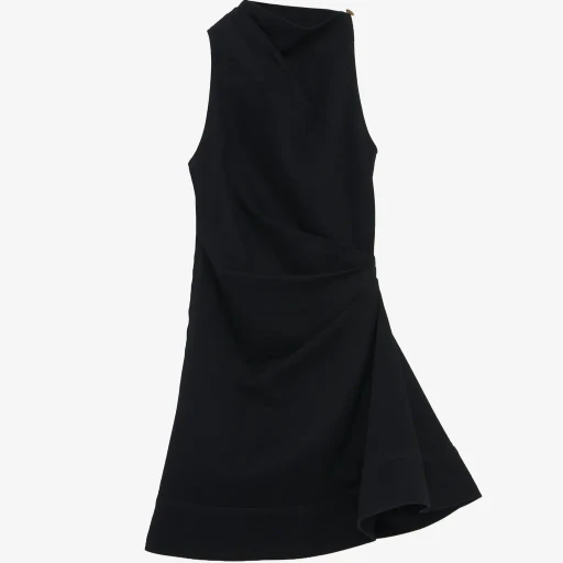 Denim Asymmetric Mini Dress