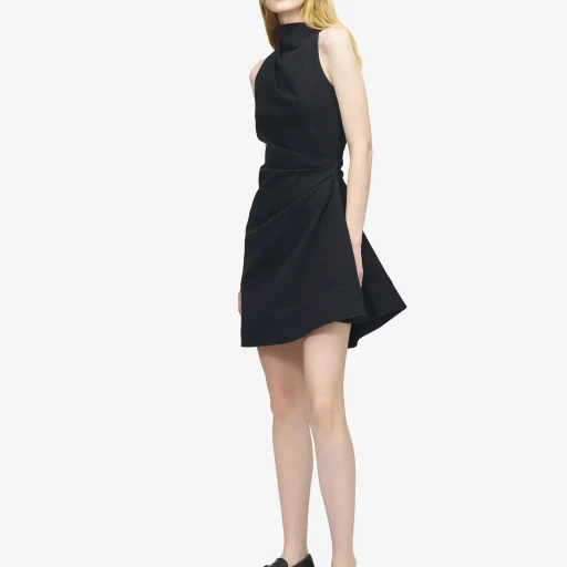 Denim Asymmetric Mini Dress