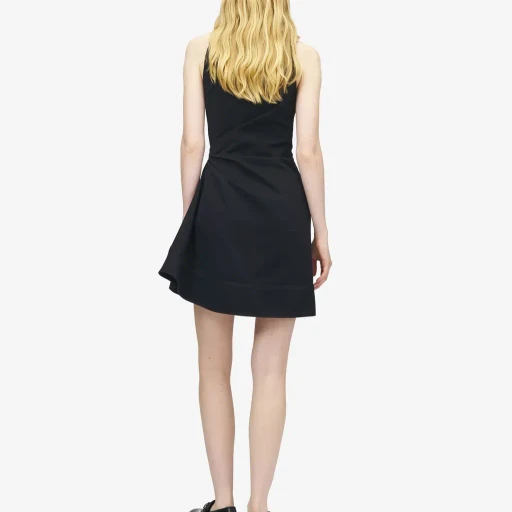 Denim Asymmetric Mini Dress