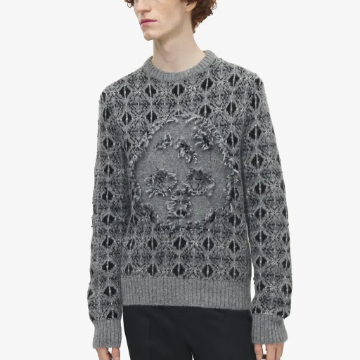 Distressed Skull Fair Isle Jumper
