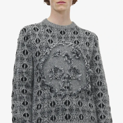 Distressed Skull Fair Isle Jumper