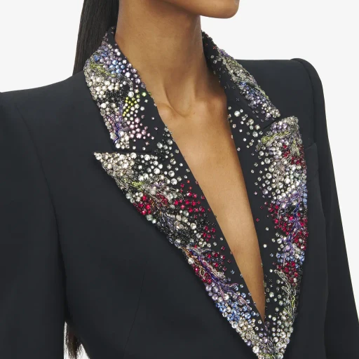 Embroidered Lapel Jacket