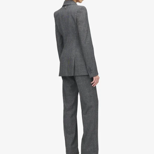 Flecked Glen Check Double-Breasted Jacket